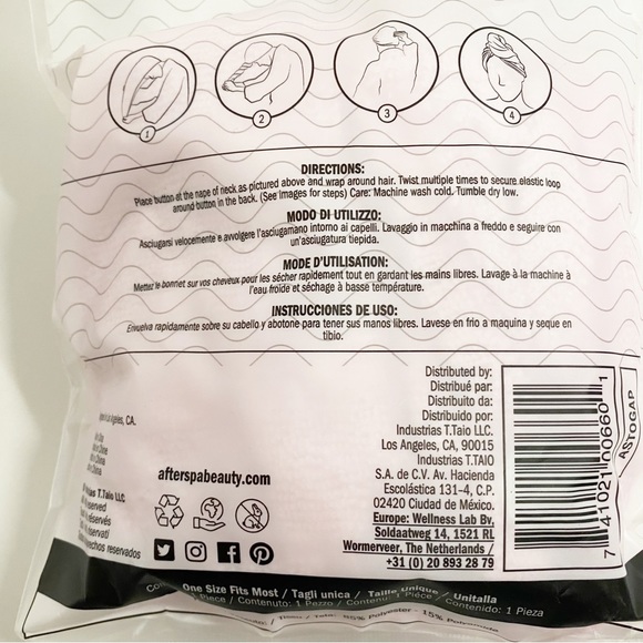 Afterspa Pink Hair Wrap Towel - Picture 5 of 5